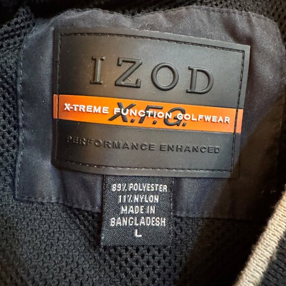 Izod X.F.G. Extreme Function Golf Wear Black Pullover Windbreaker Men's Large - Picture 3 of 7